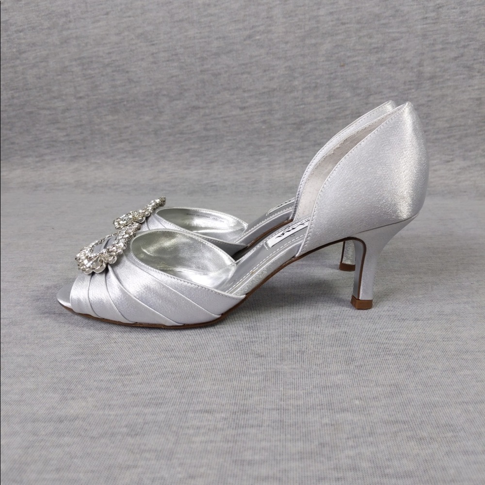 3x 👯♀️Host Pick⚡️ Nina NY Crystah Peep Toe Embellished Pump - Picture 6 of 15